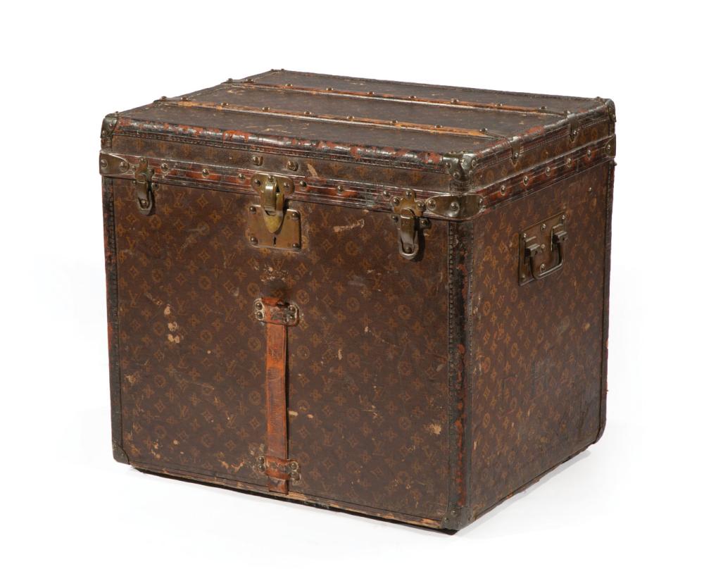 Appraisal: Louis Vuitton Trunk early th c serial number LV logo