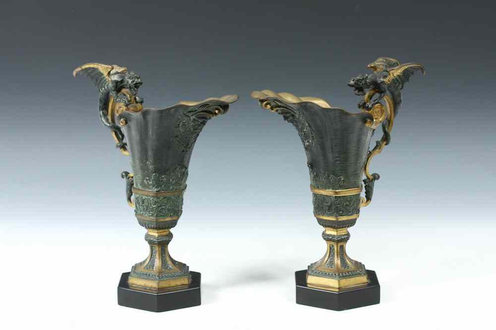 Appraisal: PAIR PARCEL GILT BRONZE EWERS - Victorian Era Renaissance Style