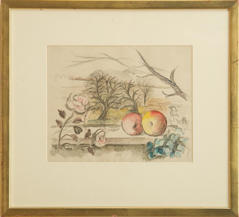 Appraisal: TH CENTURY SCHOOL STILL LIFE ON A WINDOW LEDGE Watercolor