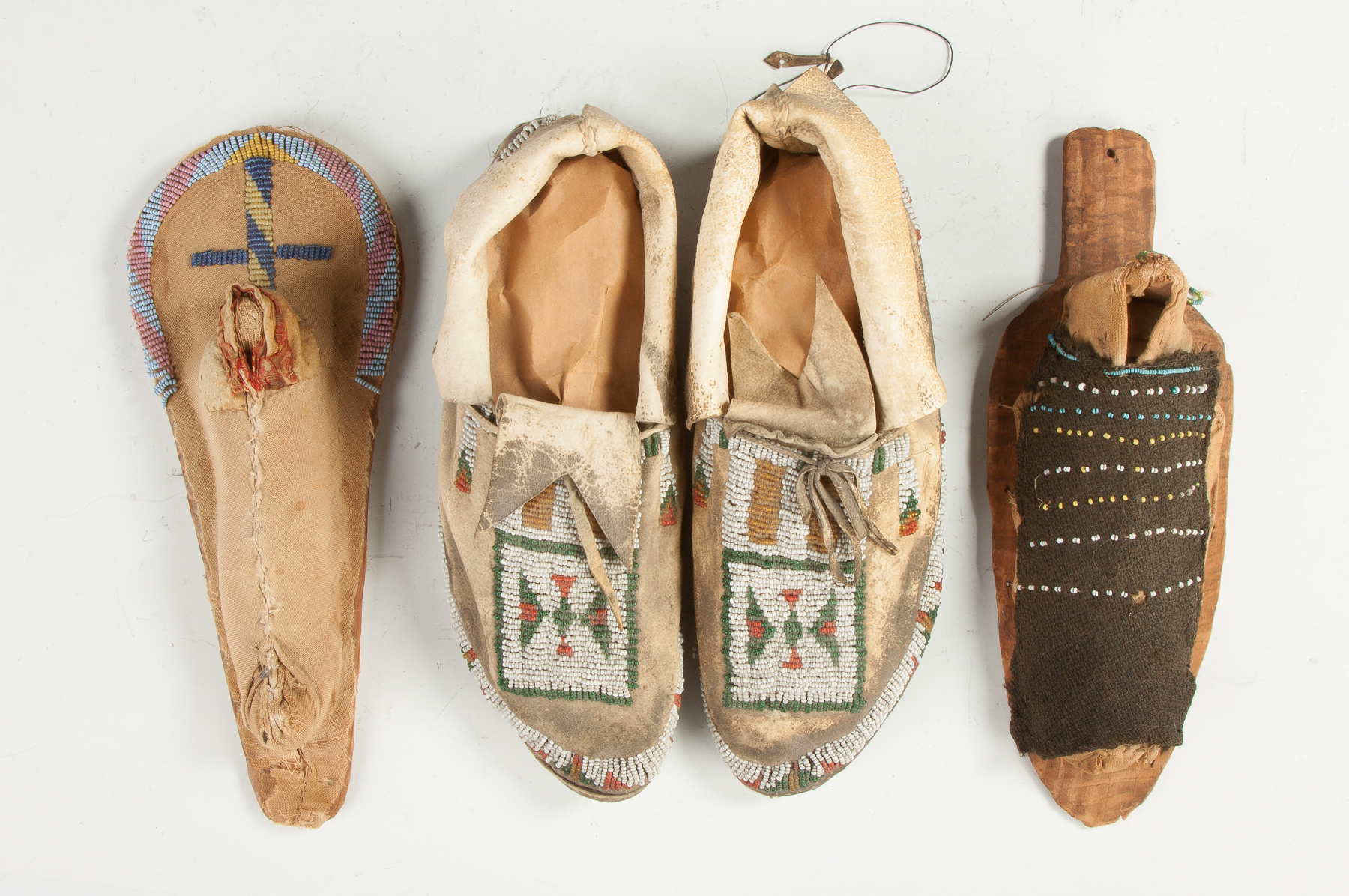 Appraisal: Pair of Native American Beaded Buckskin Moccasins