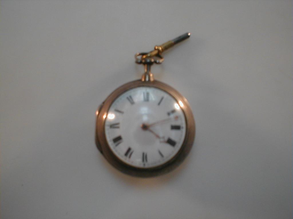 Appraisal: A George III silver pair cased pocket watch with a