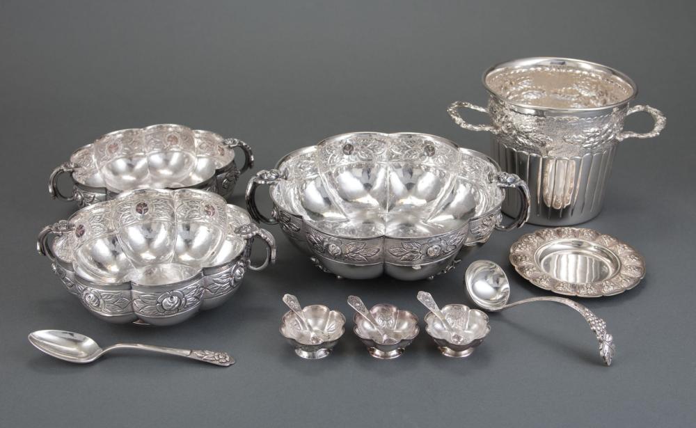 Appraisal: Group of Sanborn's Aztec Rose Sterling Silver Tableware Mexico City