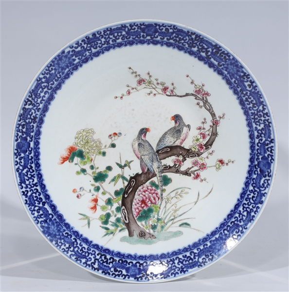 Appraisal: Chinese enameled porcelain famille rose and famille verte charger with