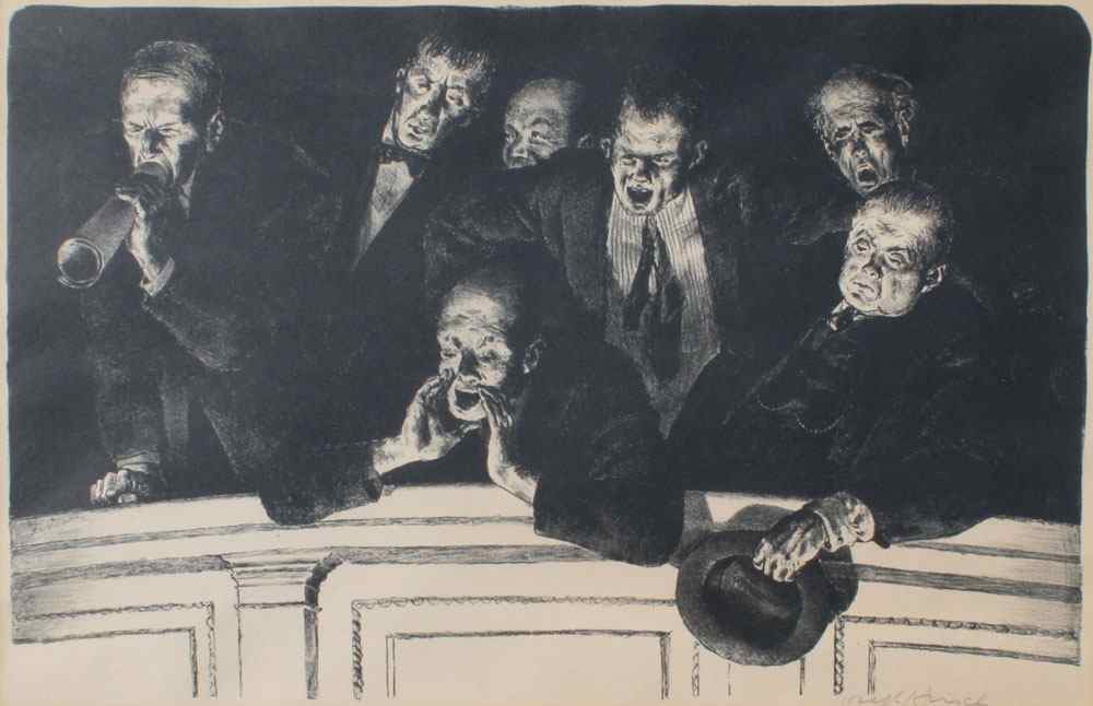 Appraisal: HIRSCH Joseph American - ''The Hecklers'' pencil signed original AAA