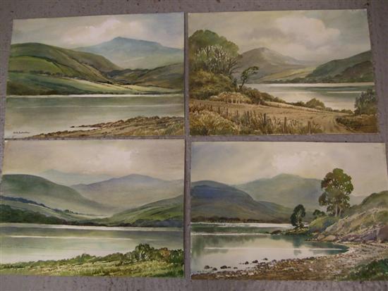 Appraisal: Keith Burtonshaw four watercolours of the lake district Loweswater and