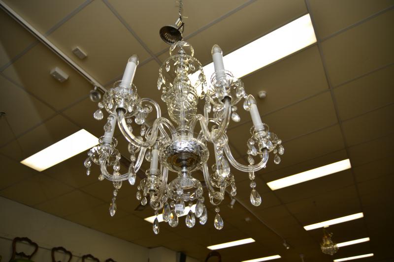 Appraisal: A 'S BOHEMIA CRYSTAL SIX BRANCH CHANDELIER A 'S BOHEMIA