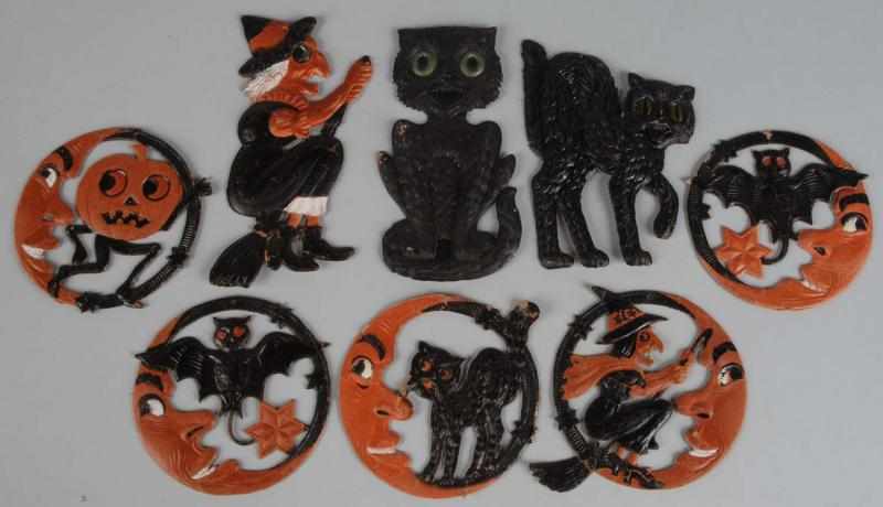 Appraisal: Lot of Cardboard Halloween Die-Cuts Description German Includes five quarter