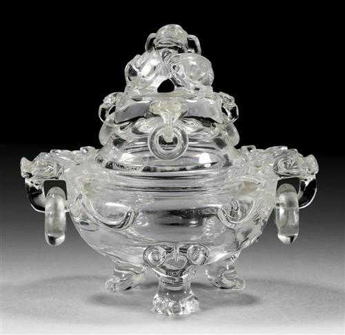 Appraisal: INCENSE BURNER China H cm W cm Rock crystal Very