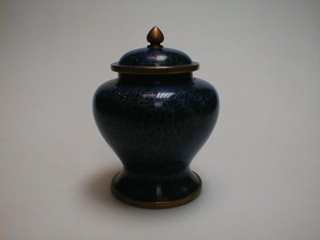 Appraisal: A Japanese cloisson vase and cover with shaded blue floral