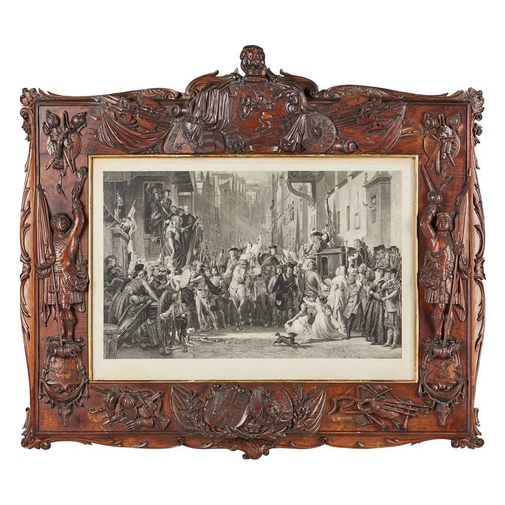 Appraisal: A FINE JACOBITE REVIVAL CARVED WOOD FRAME MID TH CENTURY