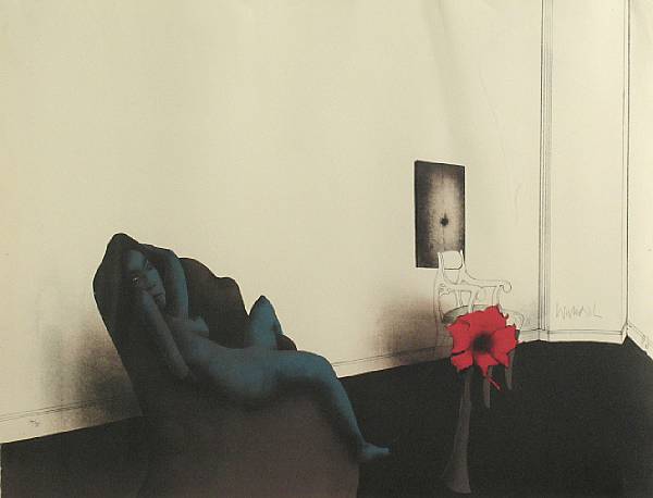 Appraisal: Paul Wunderlich German born Rouge et le Bleu B Color