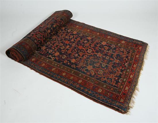 Appraisal: ORIENTAL RUNNER Kurd-Bijar Red border and a blue ground Minor