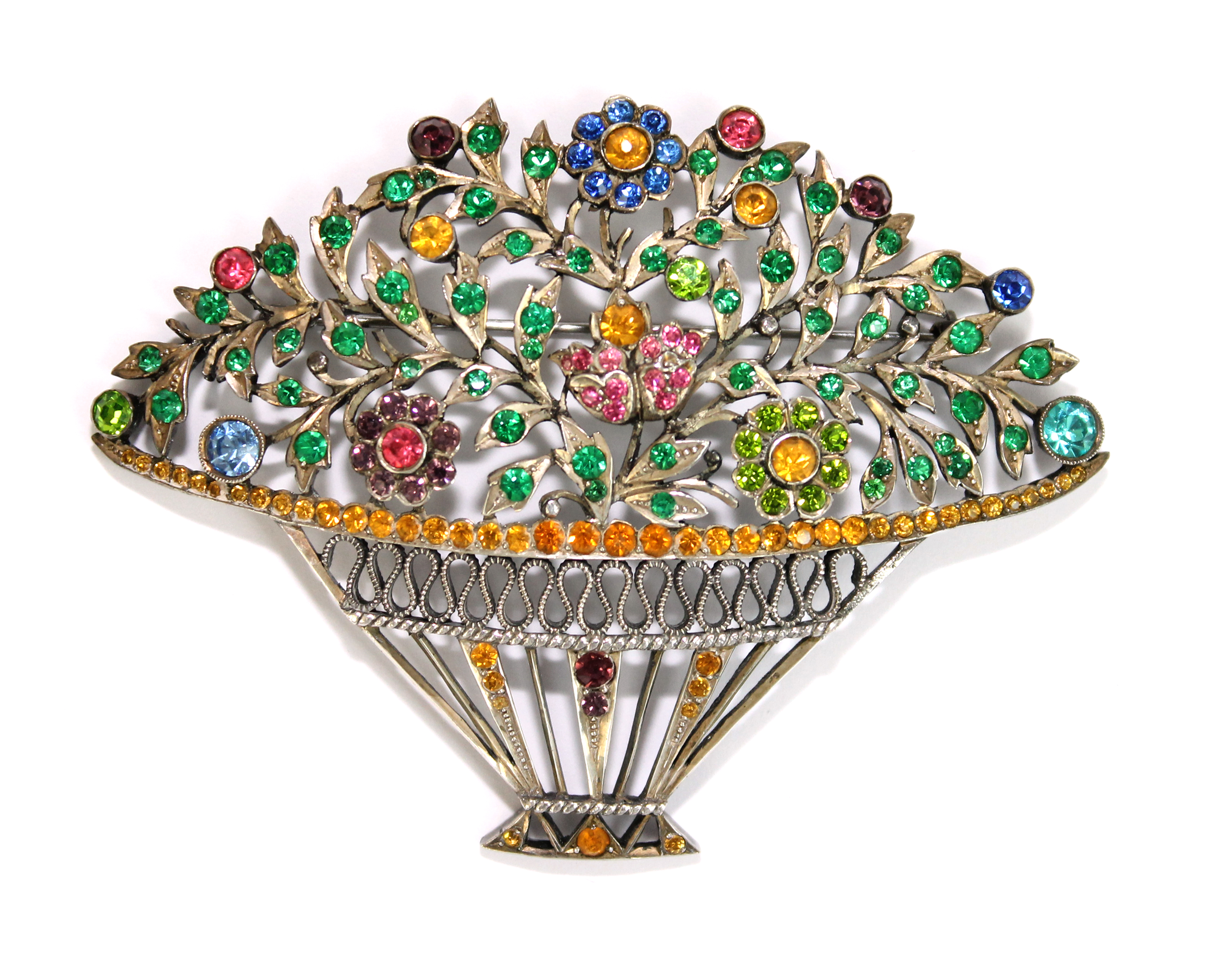 Appraisal: A vary coloured paste set large brooch designed as a