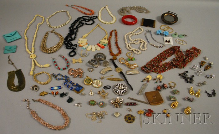 Appraisal: Group of Costume Jewelry including Bakelite and paste some signed