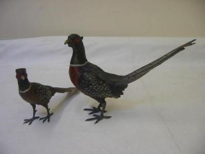 Appraisal: A COLD PAINTED BRONZE FIGURE of a cock pheasant modelled