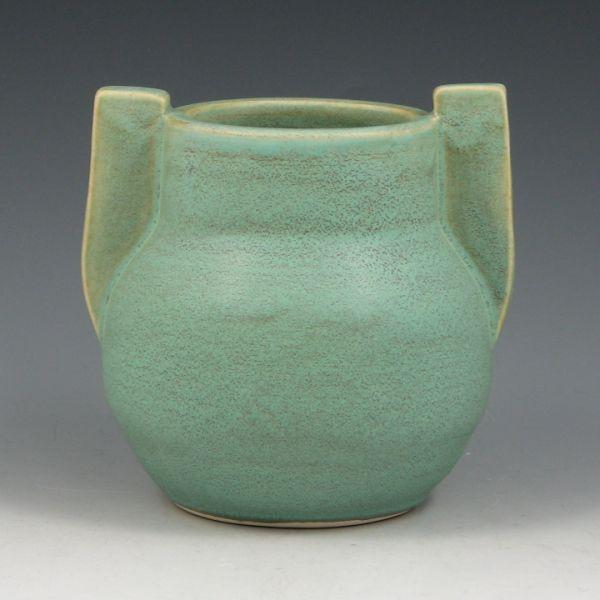 Appraisal: Seiz Pottery Arts Crafts matte green Earthenware vase from with