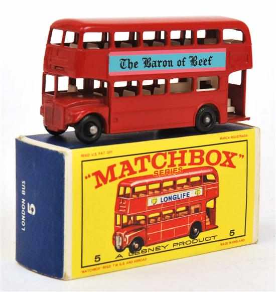 Appraisal: RARE MATCHBOX - SERIES D LONDON BUS red blue and