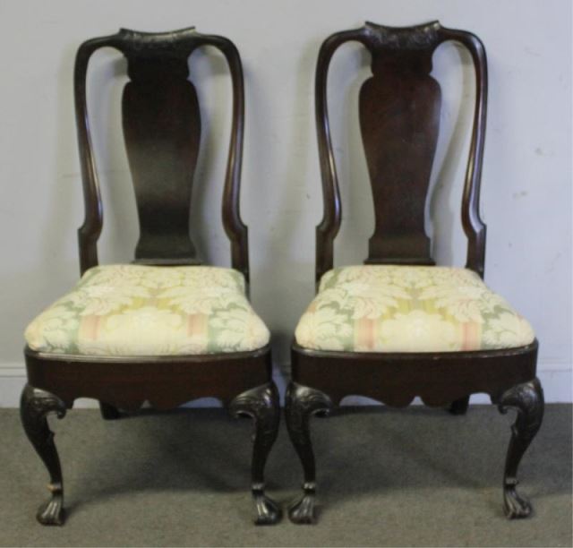 Appraisal: Fine Quality Pair of Antique Mahogany Chairs From a New