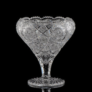 Appraisal: A Brilliant-Period Cut Glass Bulbous Vase with Hobstars Height inches