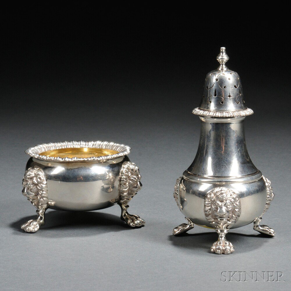 Appraisal: George V Sterling Silver Salt and Pepper London - Mappin