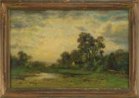 Appraisal: EDWARD LOYAL FIELD American - SUMMER LANDSCAPE Nice oil on