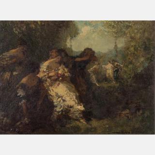 Appraisal: Frederick Ballard Williams - Ladies in a Park Oil on