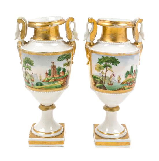 Appraisal: Sale Lot A Pair of Paris Porcelain Urns late th