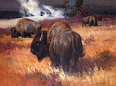 Appraisal: Howard Rogers Present Yellowstone Iconsoil on canvas x in