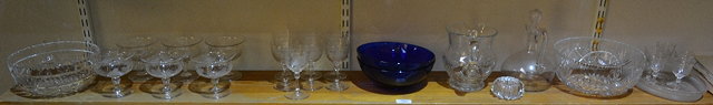 Appraisal: A collection of glasswareto include two Bristol blue glass bowls