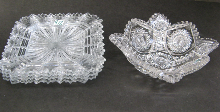 Appraisal: GROUP OF FIVE AMERICAN CUT CRYSTAL AND PATTERN GLASS TABLE