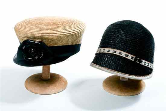 Appraisal: TWO SUMMER WOVEN STRAW HATS Including Eric Javits hat with