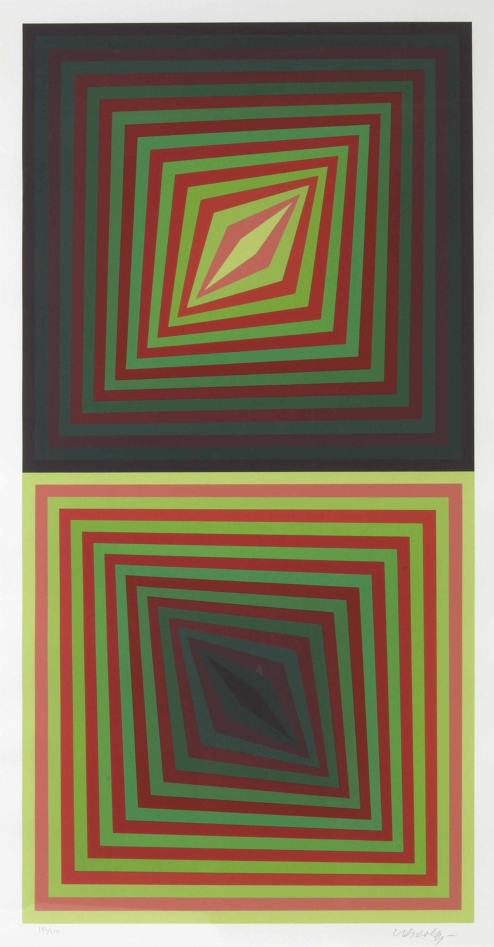 Appraisal: Victor Vasarely Hungarian - Untitled Squares c Screenprint in colors