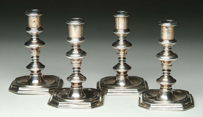 Appraisal: IMPORTANT SET OF FOUR CHARLES II SILVER TABLE CANDLESTICKS Maker