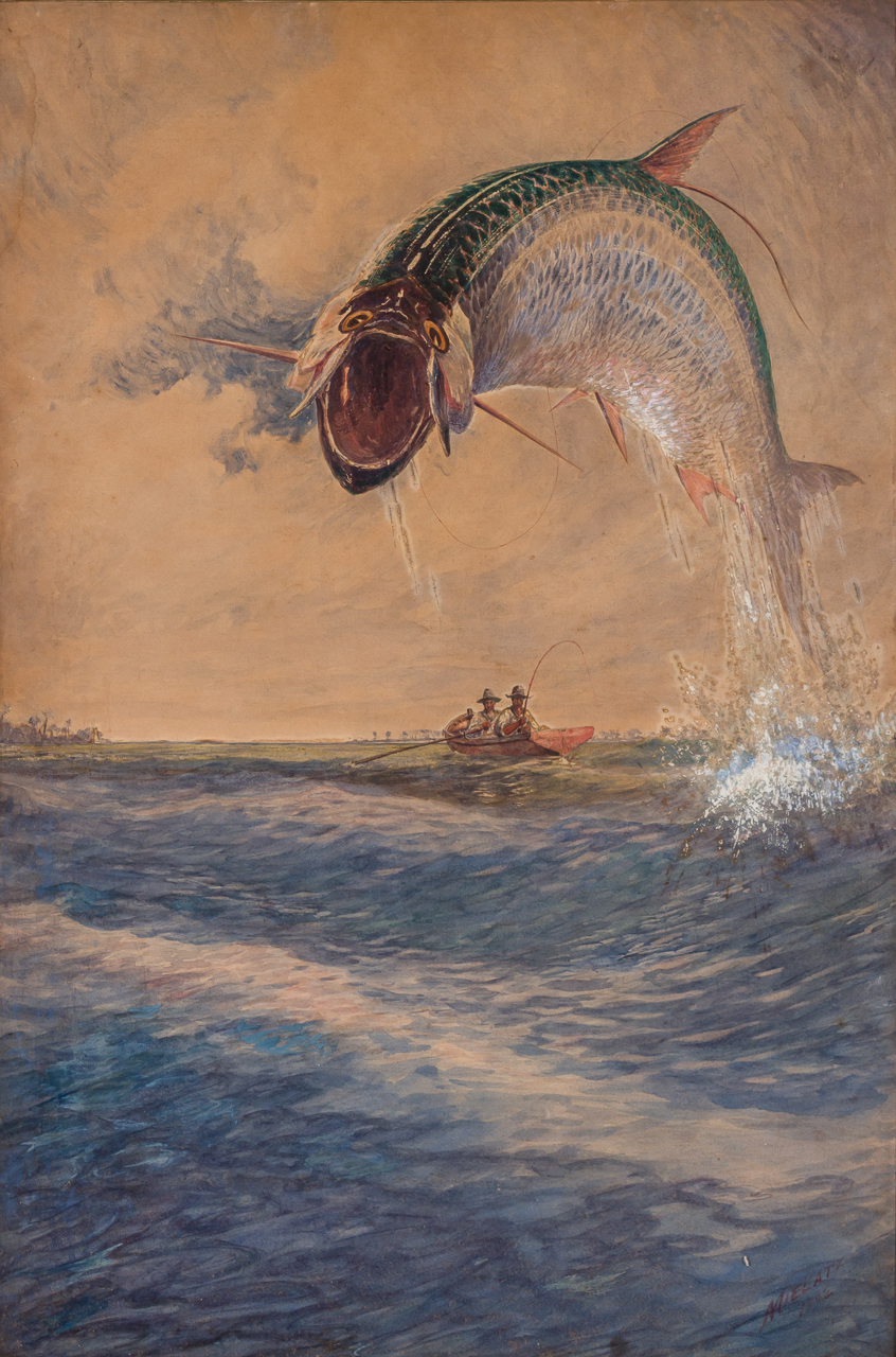 Appraisal: CHARLES FREDERICK WILLIAM MIELATZ American - The Battle Royal Tarpon