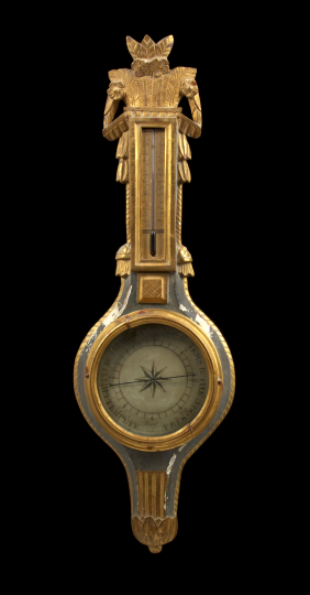 Appraisal: Napoleon III Painted and Parcel-Gilt Barometer in the Louis XVI