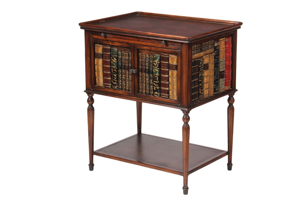 Appraisal: CONTEMPORARY LIBRARY STAND - Mahogany Stand with cabinet constructed of