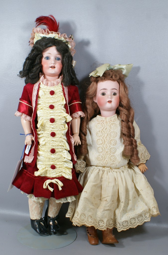 Appraisal: German bisque head dolls doll in red dress incised Heubach