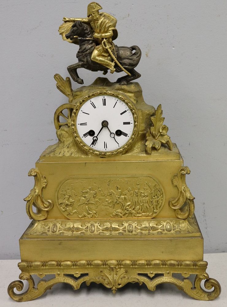 Appraisal: Bazelaire De Paris Signed Gilt And Patinated Bronze Figural Clock