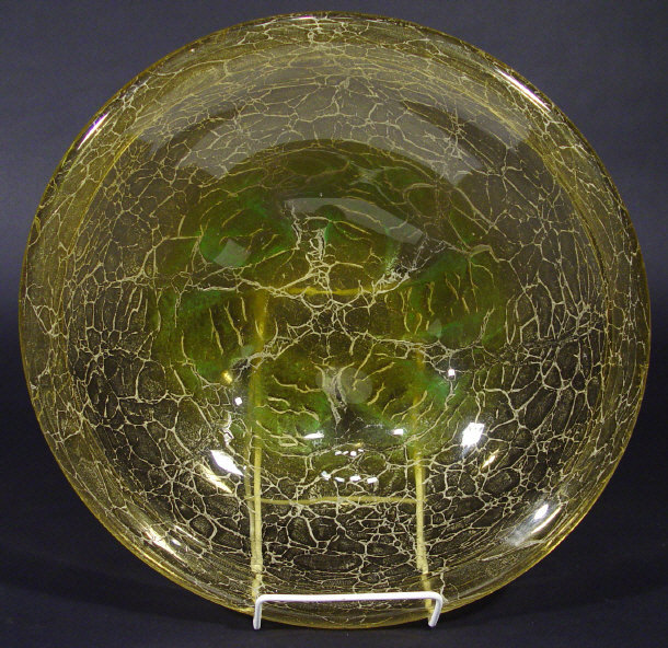 Appraisal: WMF Ikora shallow glass bowl with green and yellow colouring