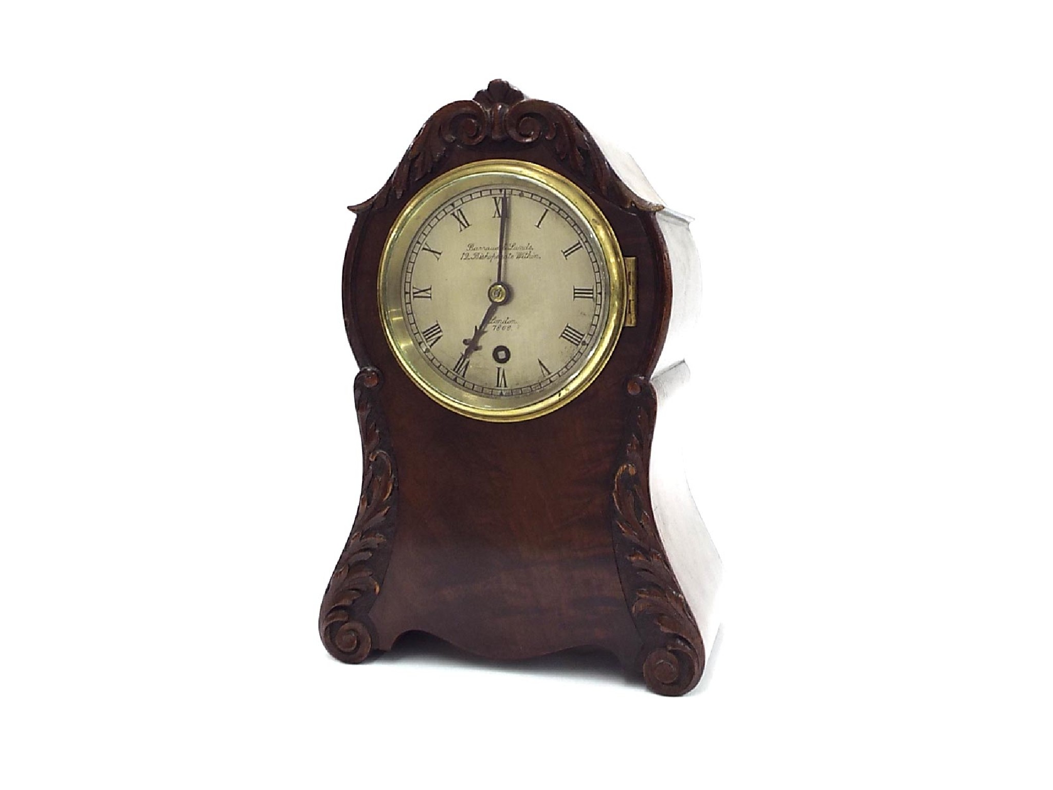 Appraisal: English mahogany single fusee bracket clock the silvered dial signed