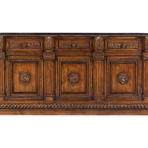 Appraisal: An Italian Baroque Style Walnut Serving Cabinet th Century Height