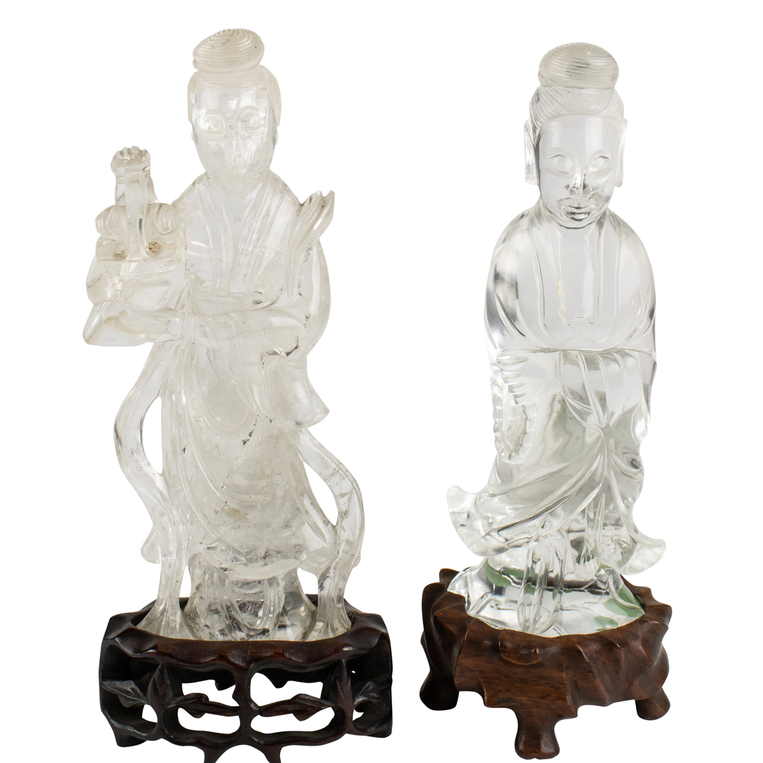 Appraisal: LOT OF CHINESE ROCK CRYSTAL CARVED FIGURES lot of Chinese