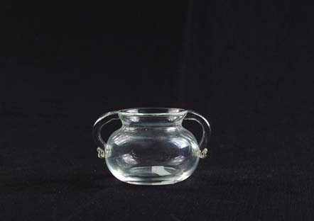 Appraisal: STEUBEN SUGAR BOWL Small crystal sugar bowl has applied handles