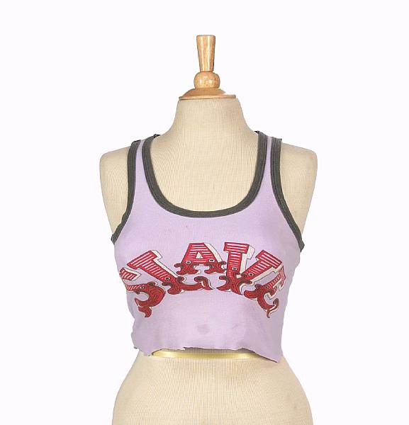 Appraisal: A Britney Spears tank top s A vintage s-era cotton