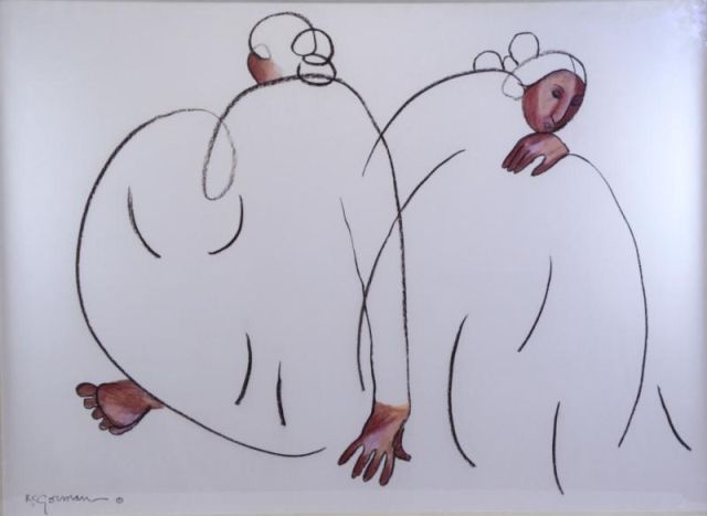 Appraisal: GORMAN R C Pastel on Paper Two Seated Figures Signed