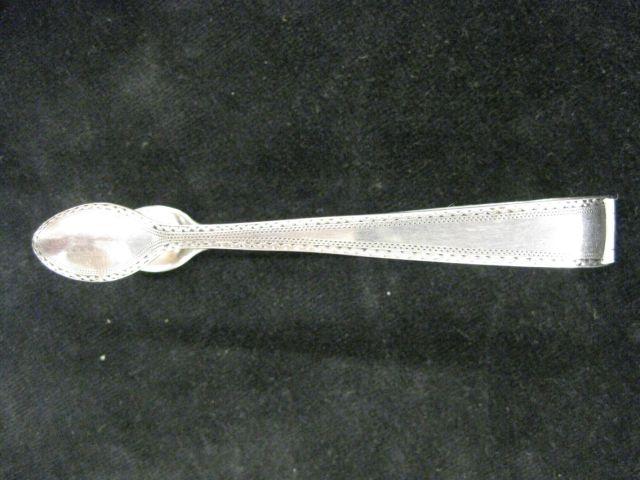 Appraisal: English Sterling Silver Sugar Tongs hallmarked George IV marked W