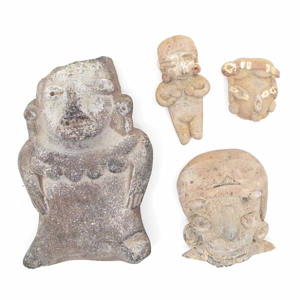 Appraisal: A group of pre-Colombian figural fragments together with pottery items