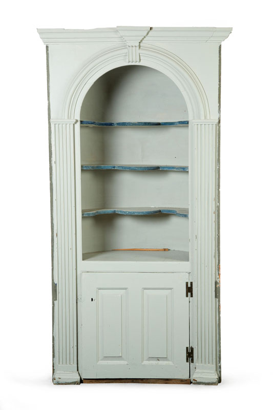 Appraisal: ARCHITECTURAL CORNER CUPBOARD Attributed to Newport Rhode Island late th