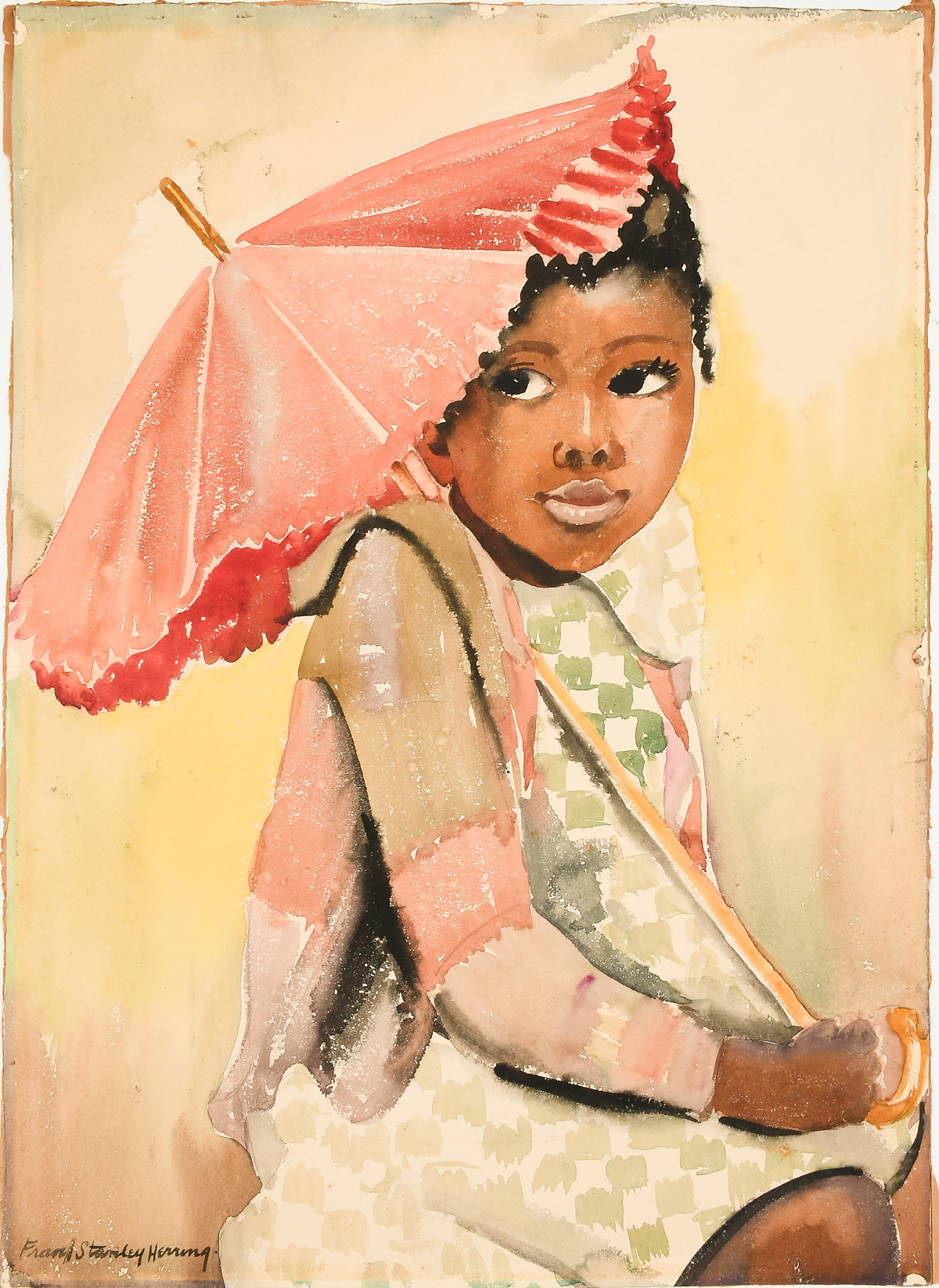 Appraisal: HERRING Frank Stanley American - Portrait of a Young African-American