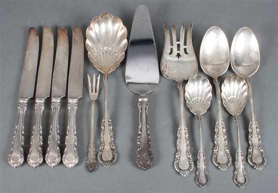 Appraisal: Twelve American sterling silver flatware and serving pieces in the